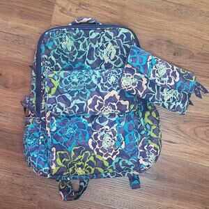 Vera Bradley Backpack & Wallet Set, Underwater Floral Pattern
